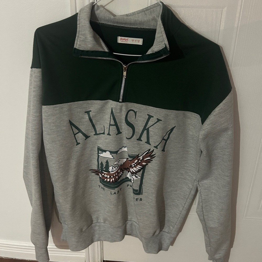 Alaska Green and Gray sweater